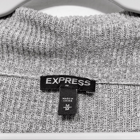 Express Gray Shawl Cocoon Open Front Cardigan - M - Picture 4 of 5